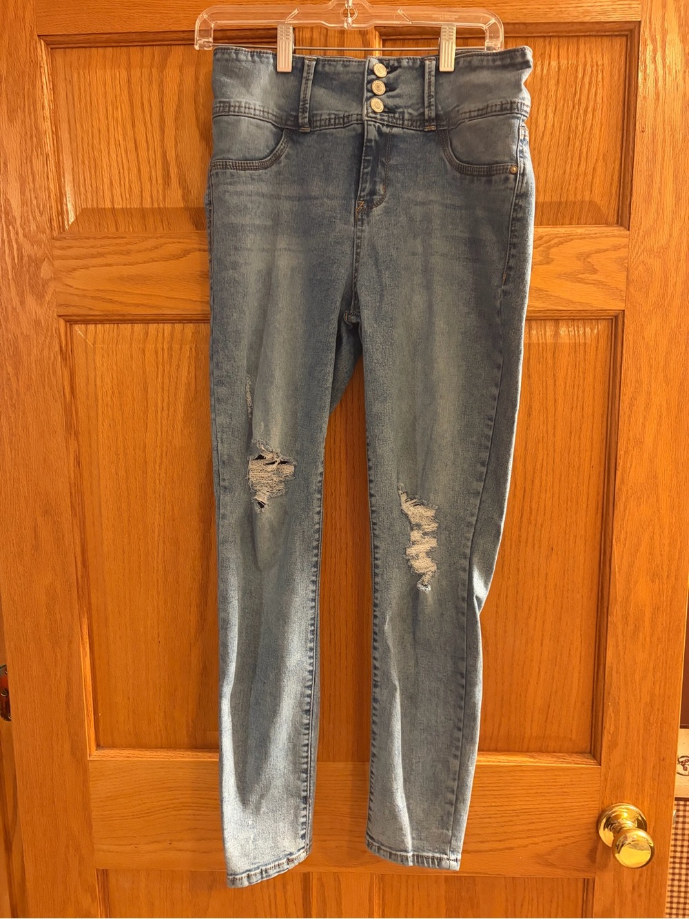 Wallflower Distressed Light Blue Skinny Jeans